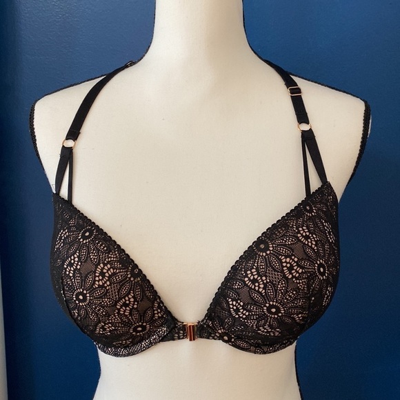 Victoria's Secret Other - Women’s Black Lace Victoria’s Secret Very Sexy Push Up Racer Back Bra Size 32DD
